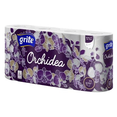 Туалетний папір Grite Orchidea 3 шари 8 рулонів (4770023348033) - фото 1