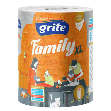 Паперові рушники Grite Family Jumbo XL 2 шари 1 рулон (4770023348613) - фото 1