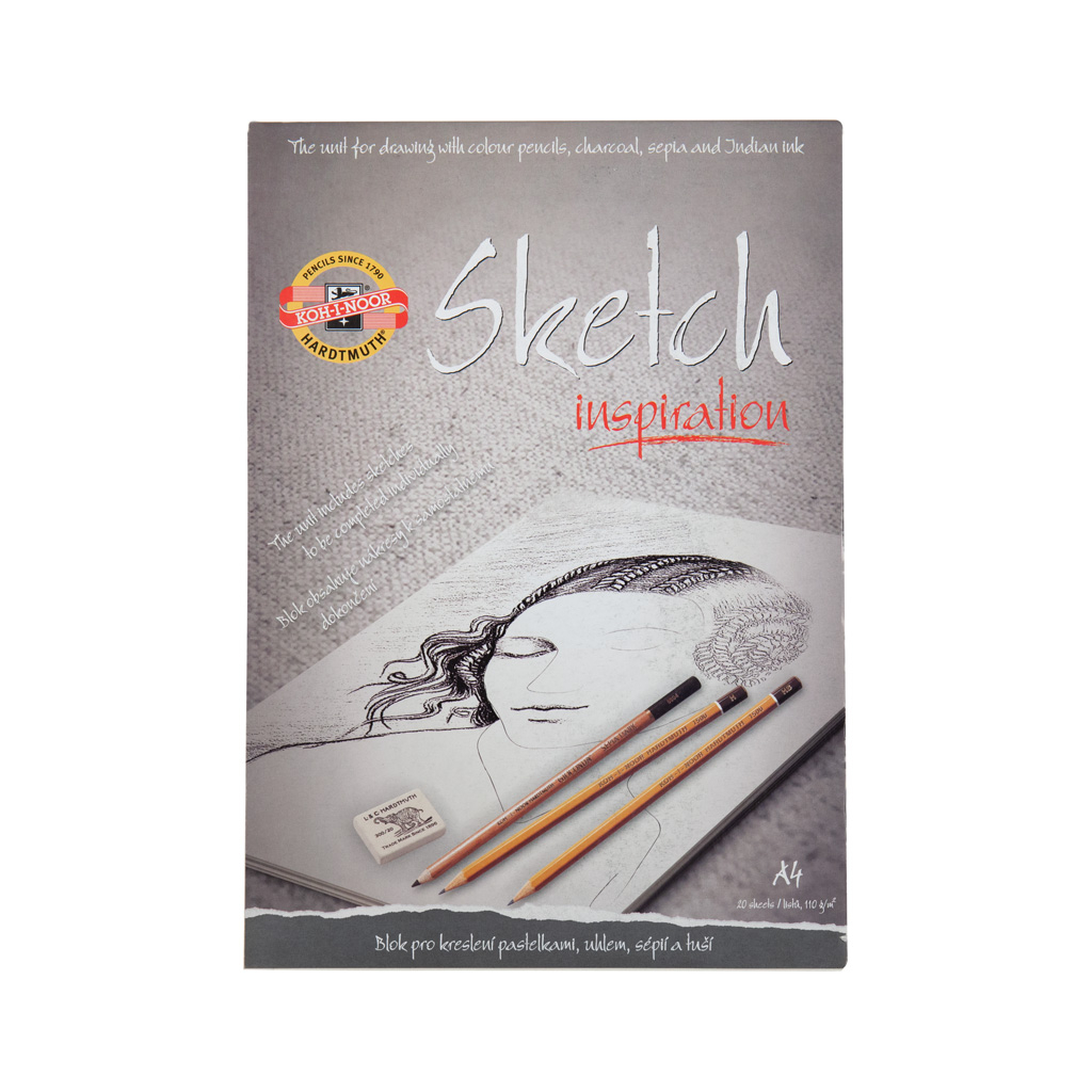 Альбом для малювання Koh-i-Noor для скетчів з ескізами А4 20 аркушів (992016) - фото 1
