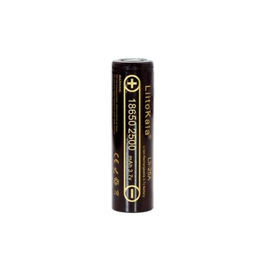 Акумулятор 18650 2500mAh Li-Ion, (2450-2650mah), 3.7V (2.75-4.2V), Blac Liitokala (Lii-25A) - фото 1