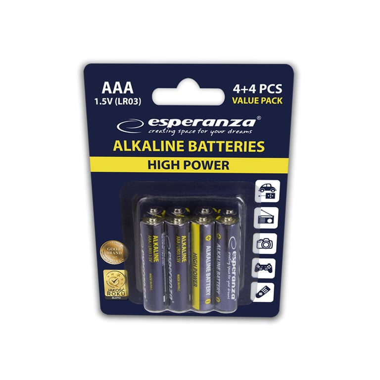 Батарейка Esperanza AAA LR03 Alkaline * 8 (EZB104) - фото 2