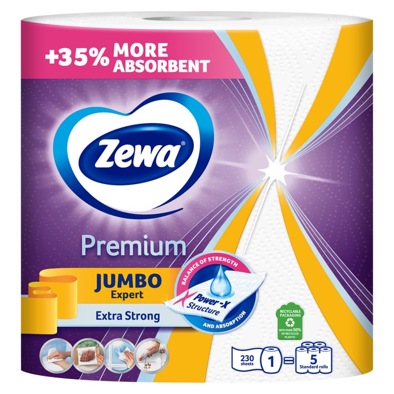 Паперові рушники Zewa Jumbo Premium 3 шари 1 рулон 230 відривів (7322541192017) - фото 2