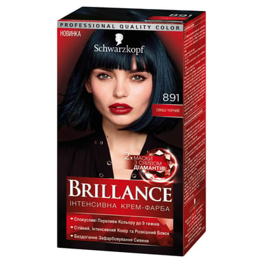 Фарба для волосся Brillance 891-Синьо-чорний 142.5 мл (4015000509848) - фото 1