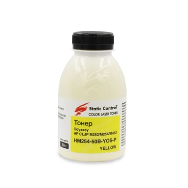Тонер HP CLJP M252/M254/M452 50г yellow, фасовка Static Control (HM254-50B-YOS-P) - фото 1