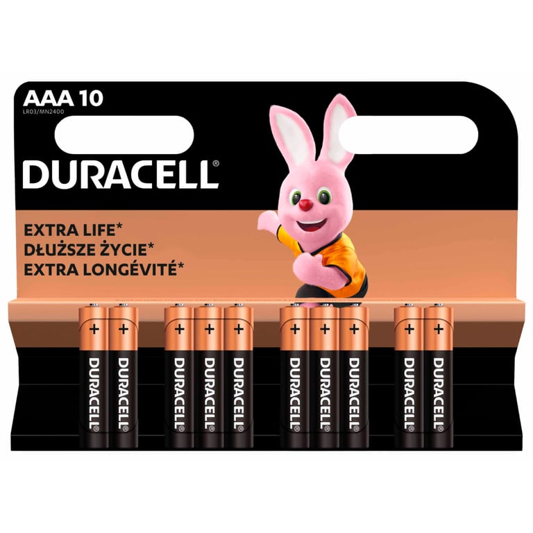 Батарейка Duracell AAA лужні 10 шт. в упаковці (5002509/5006462) - фото 1