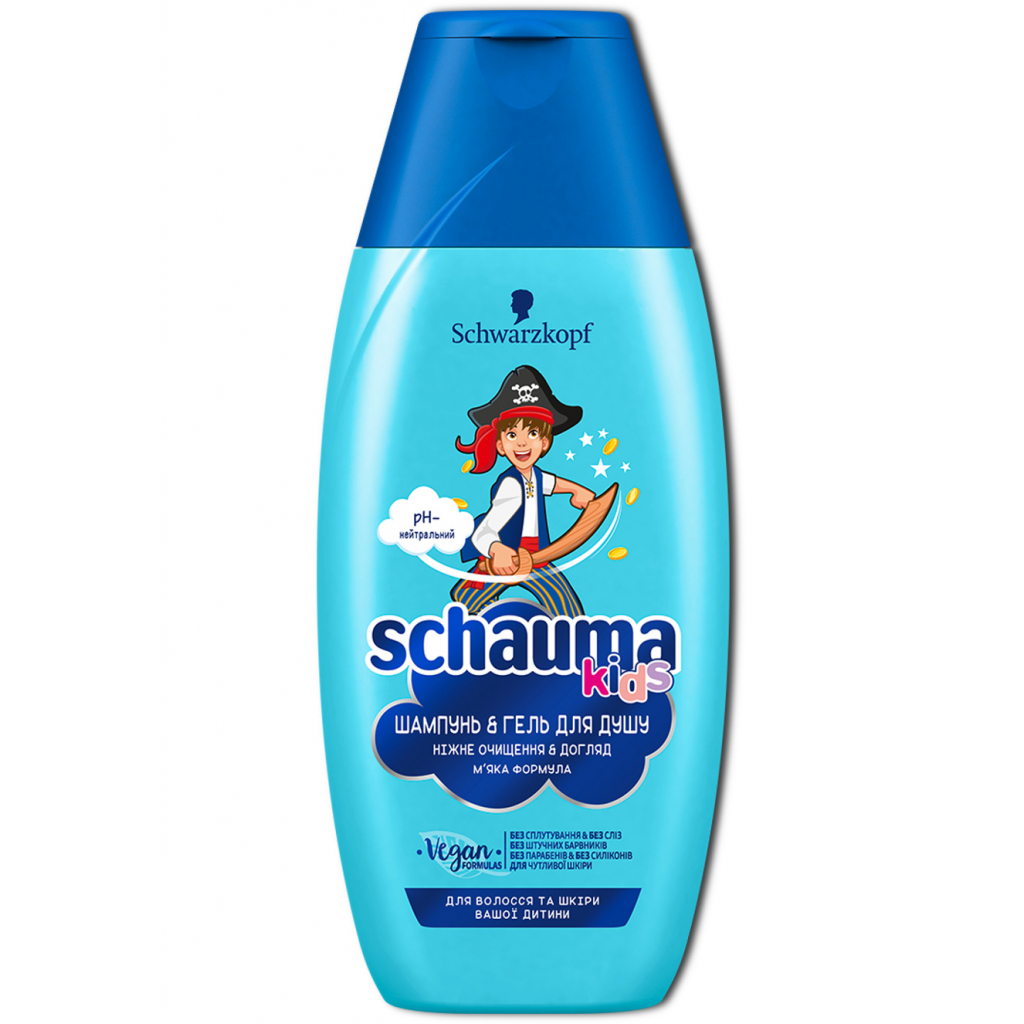 Дитячий шампунь Schauma Kids без сліз і сплутування 250 мл (3838824167664) - фото 1