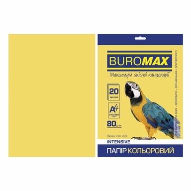 Папір Buromax А4, 80g, INTENSIVE yellow, 20sh (BM.2721320-08) - фото 1
