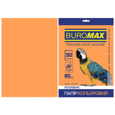 Папір Buromax А4, 80g, INTENSIVE orange, 50sh (BM.2721350-11) - фото 1