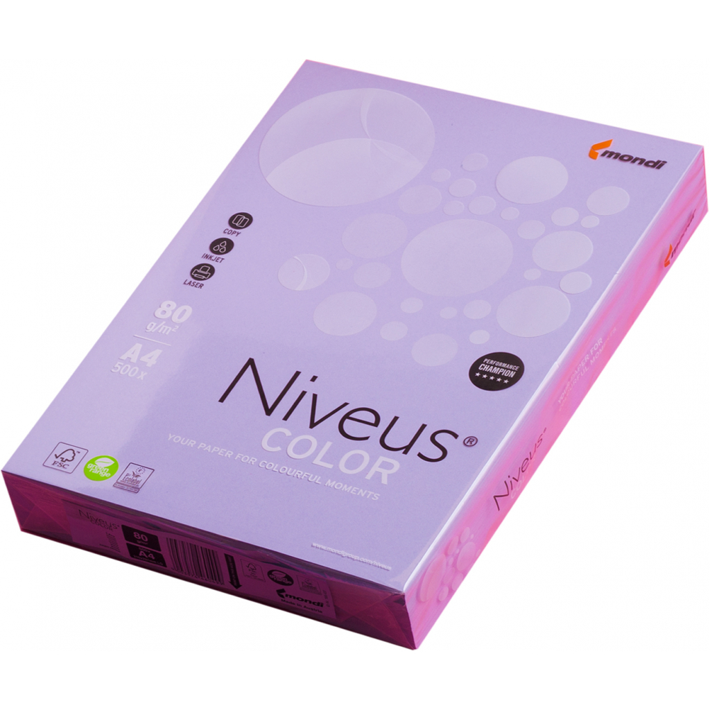 Папір Mondi Niveus COLOR intensive Purple A4, 80g, 500sh (A4.80.NVT.LA12.500) - фото 1