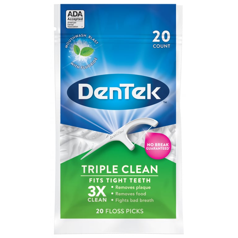 Флос-зубочистки DenTek Потрійне очищення 20 шт. (047701110805) - фото 1