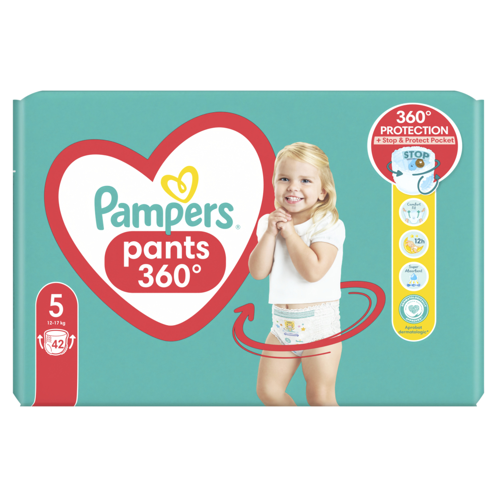Підгузки Pampers трусики Pants Розмір 5 (12-17 кг) 42 шт. (8006540068960) - фото 2 Підгузки Pampers трусики Pants Розмір 5 (12-17 кг) 42 шт. (8006540068960) - фото 2