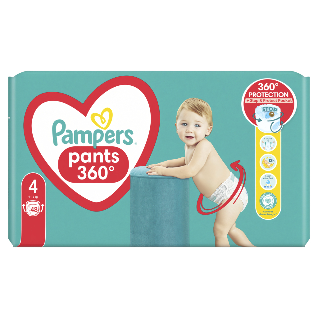 Підгузки Pampers трусики Pampers Pants Розмір 4 (9-15 кг) 48 шт. (8006540068755) - фото 2 Підгузки Pampers трусики Pampers Pants Розмір 4 (9-15 кг) 48 шт. (8006540068755) - фото 2