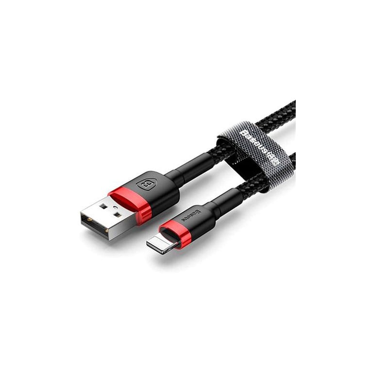 Дата кабель USB 2.0 AM to Lightning 2.0m 1.5A red-black Baseus (CALKLF-C19) - фото 2