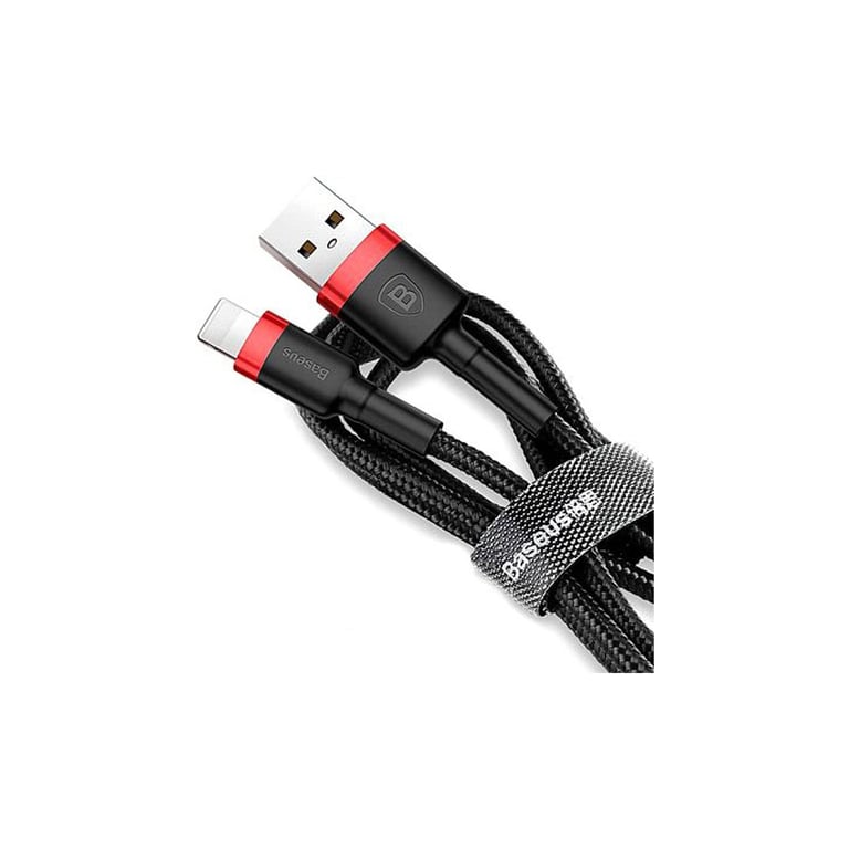 Дата кабель USB 2.0 AM to Lightning 2.0m 1.5A red-black Baseus (CALKLF-C19) - фото 3