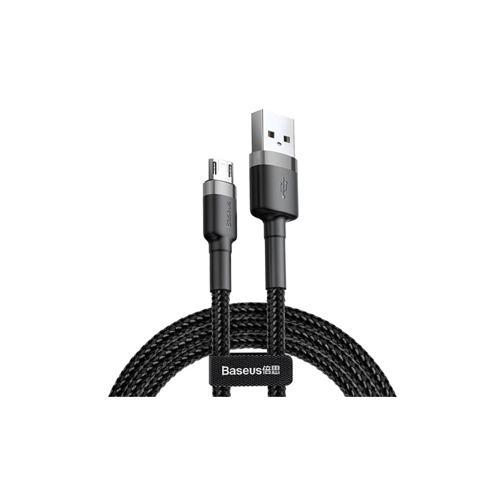 Дата кабель USB 2.0 AM to Micro 5P 1.0m 2.4A grey-black Baseus (CAMKLF-BG1) - фото 2 Дата кабель USB 2.0 AM to Micro 5P 1.0m 2.4A grey-black Baseus (CAMKLF-BG1) - фото 2
