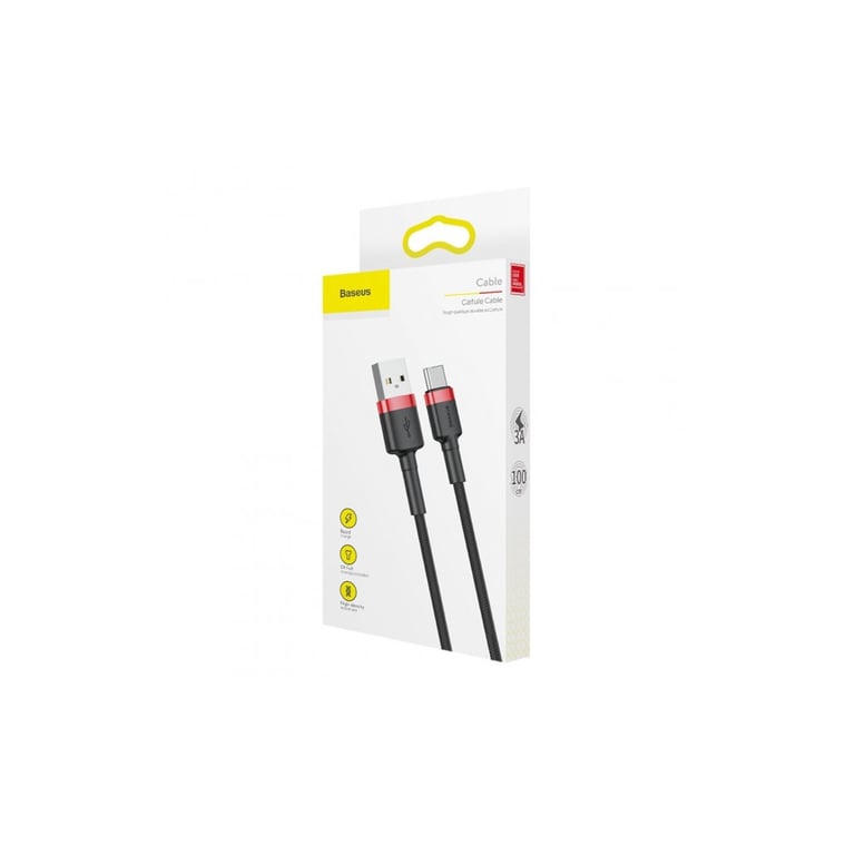 Дата кабель USB 2.0 AM to USB-C 2.0m 2A red-black Baseus (CATKLF-C91) - фото 5