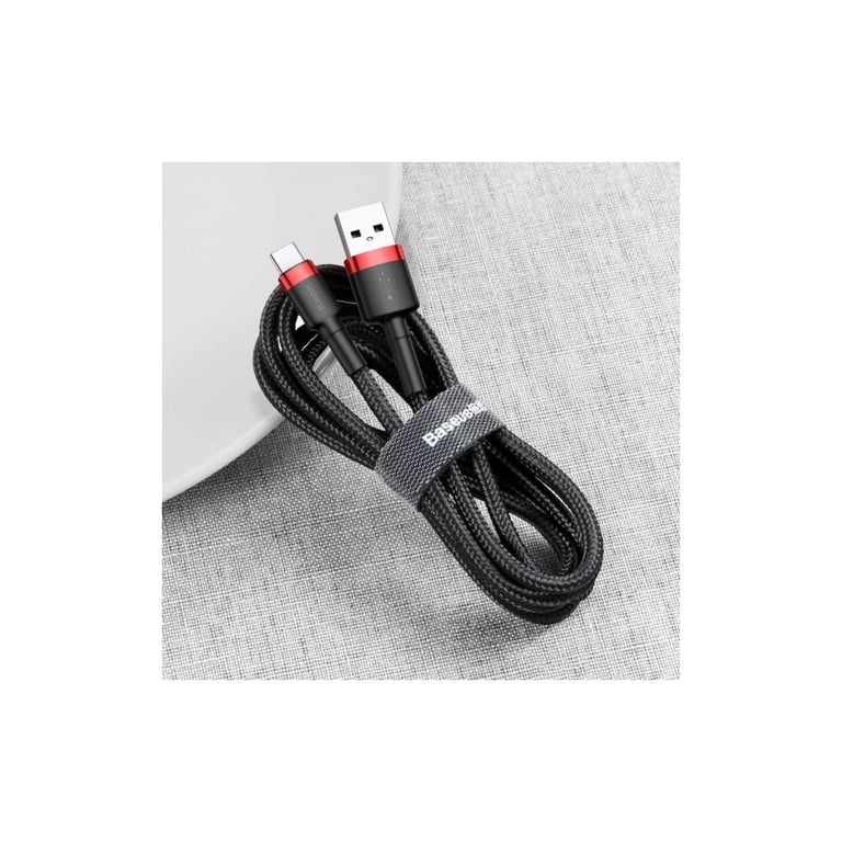 Дата кабель USB 2.0 AM to USB-C 2.0m 2A red-black Baseus (CATKLF-C91) - фото 6