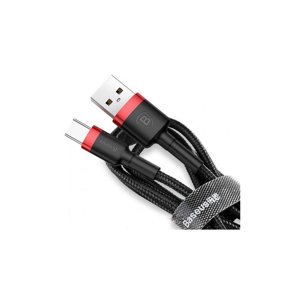 Дата кабель USB 2.0 AM to USB-C 3.0m 3A red-black Baseus (CATKLF-U91) - фото 2 Дата кабель USB 2.0 AM to USB-C 3.0m 3A red-black Baseus (CATKLF-U91) - фото 2