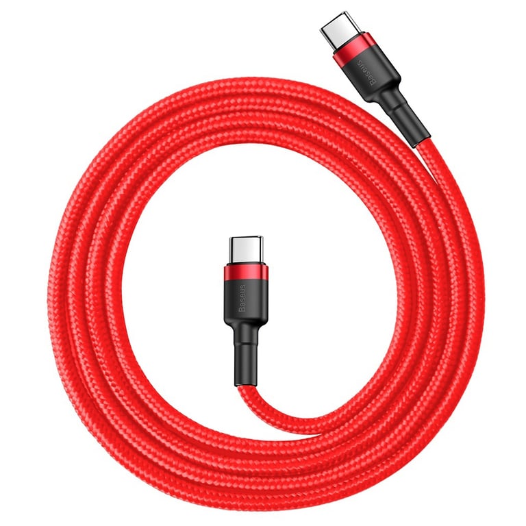 Дата кабель USB-C to USB-C 1.0m USB 3.1 3A red Baseus (CATKLF-G09) - фото 1