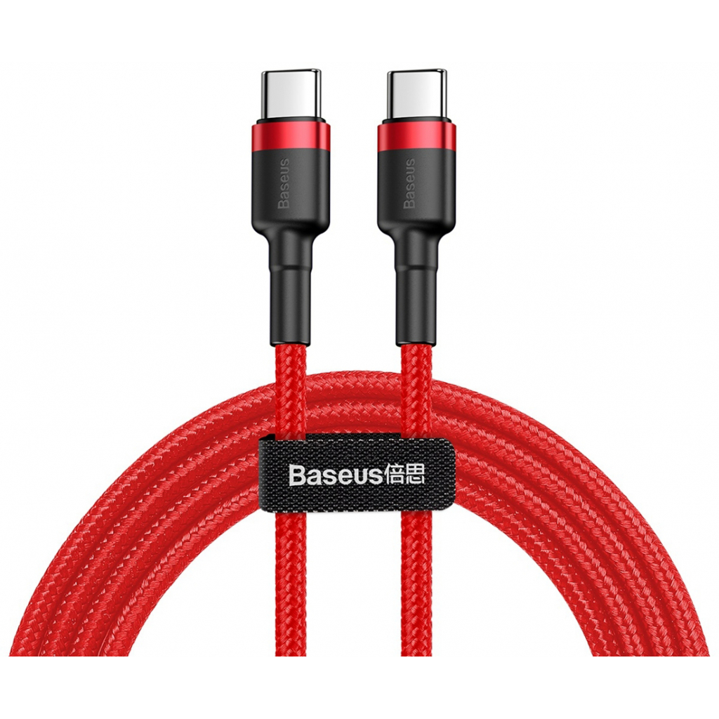 Дата кабель USB-C to USB-C 1.0m USB 3.1 3A red Baseus (CATKLF-G09) - фото 2 Дата кабель USB-C to USB-C 1.0m USB 3.1 3A red Baseus (CATKLF-G09) - фото 2