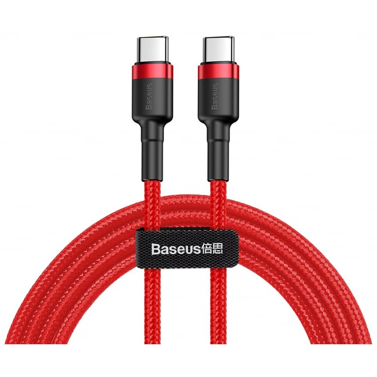 Дата кабель USB-C to USB-C 1.0m USB 3.1 3A red Baseus (CATKLF-G09) - фото 2