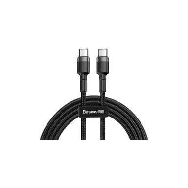Дата кабель USB-C to USB-C 2.0m USB 3.1 3A grey-black Baseus (CATKLF-HG1) - фото 1