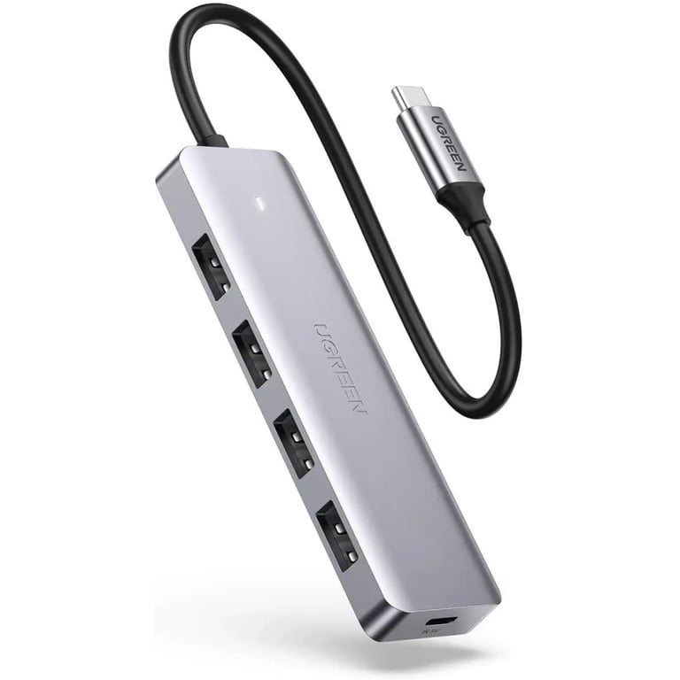 Концентратор Ugreen CM219 HUB Type-C to 4xUSB with USB-C Power Port (Gray) (70336) - фото 1
