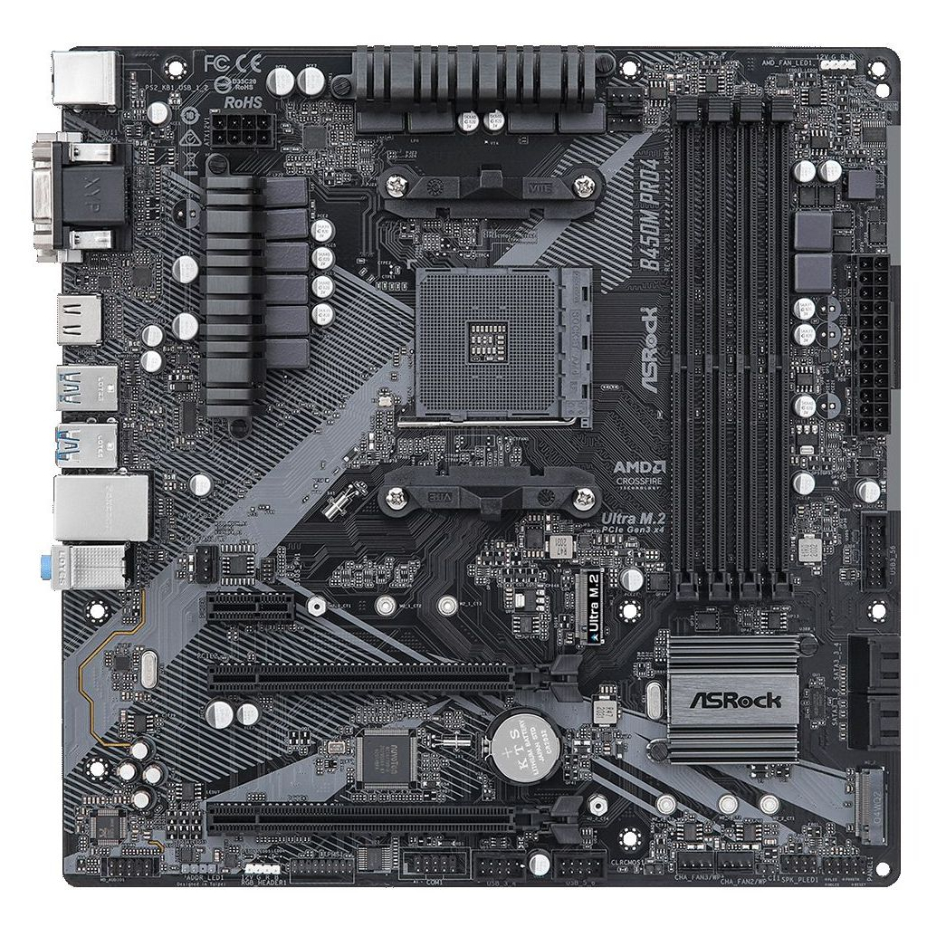 Материнська плата ASRock B450M PRO4 R2.0 - фото 2 Материнська плата ASRock B450M PRO4 R2.0 - фото 2