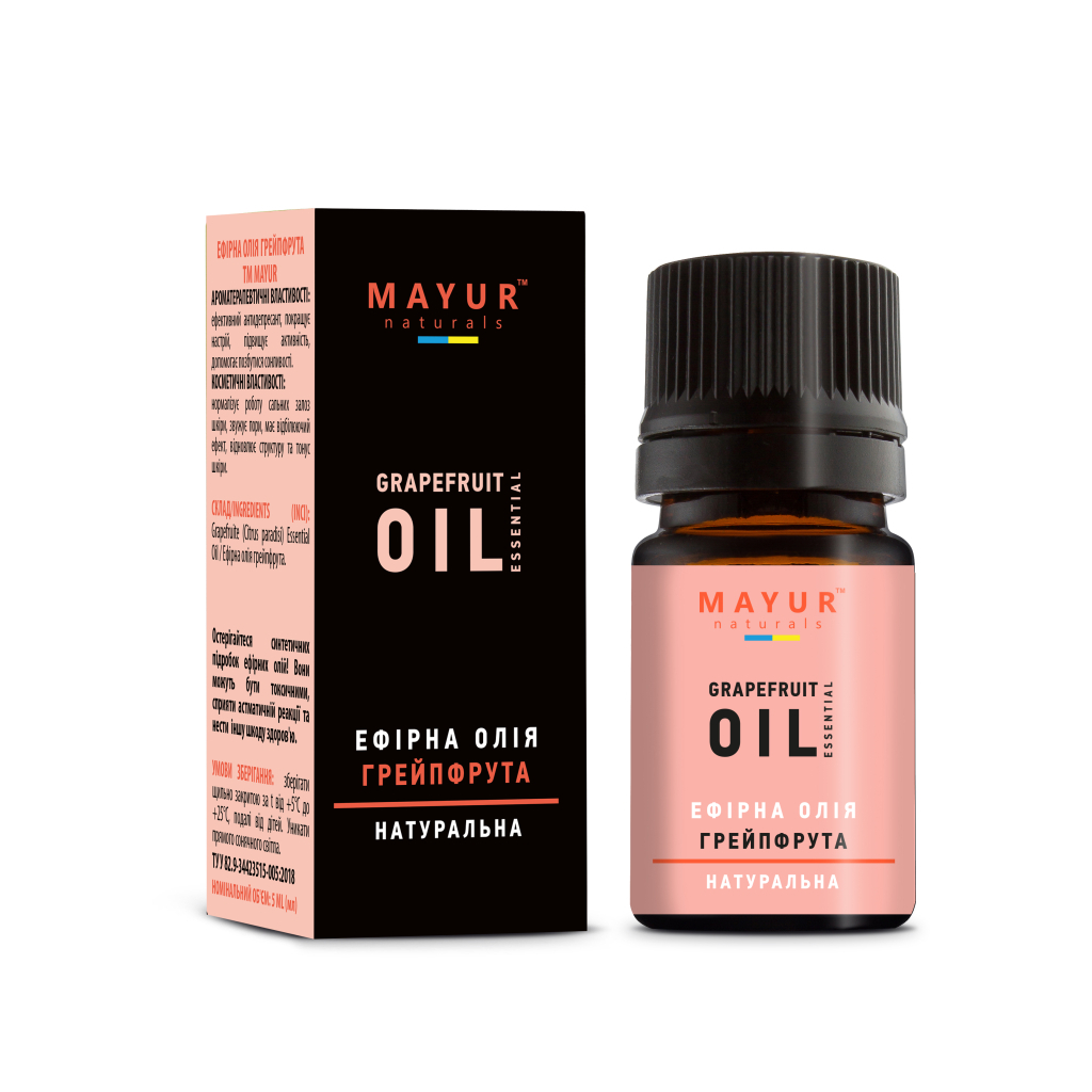 Ефірна олія Mayur Грейпфрута 5 мл (4820189561460) - фото 1 Ефірна олія Mayur Грейпфрута 5 мл (4820189561460) - фото 1
