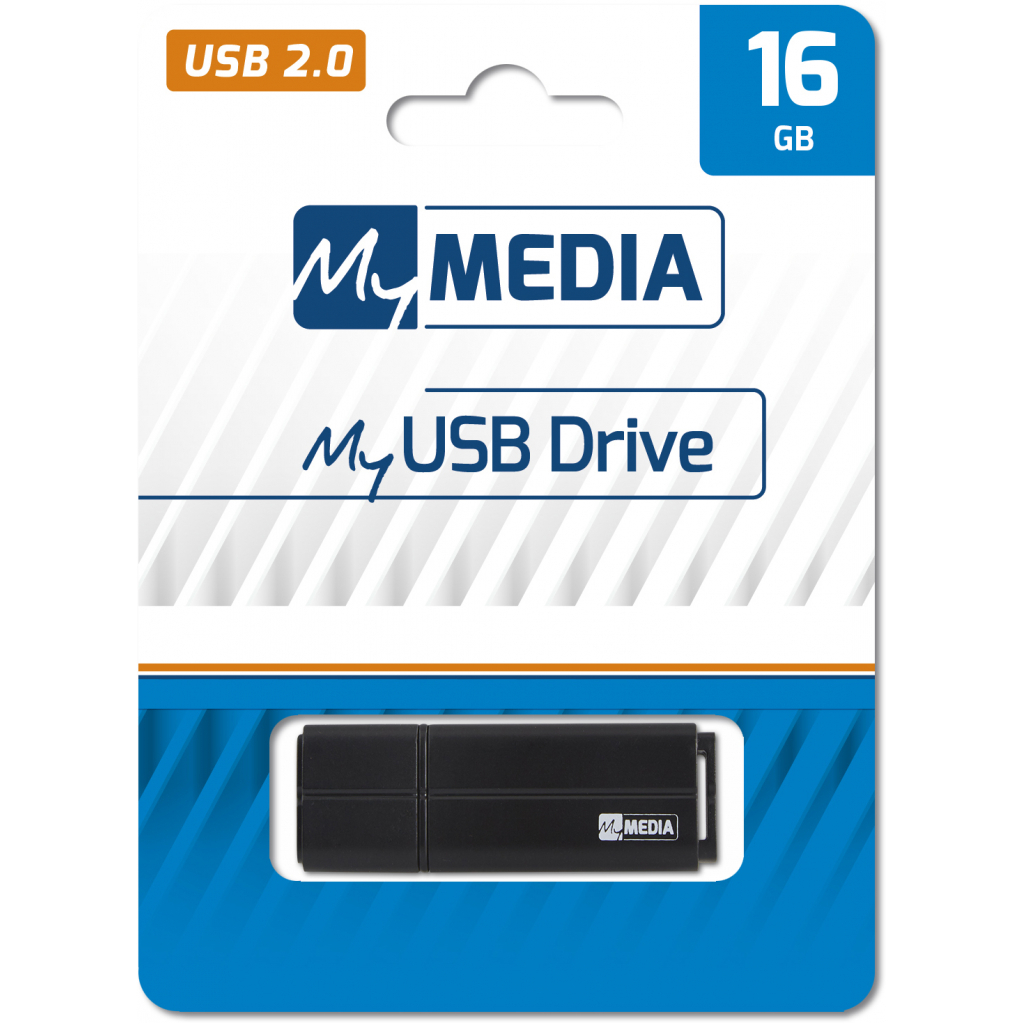 USB флеш накопичувач Verbatim 16GB MyMedia Black USB 2.0 (69261) - фото 4 USB флеш накопичувач Verbatim 16GB MyMedia Black USB 2.0 (69261) - фото 4