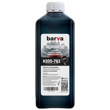 Чорнило Barva HP 305 1 л, Black Pigmented (H305-782) - фото 1
