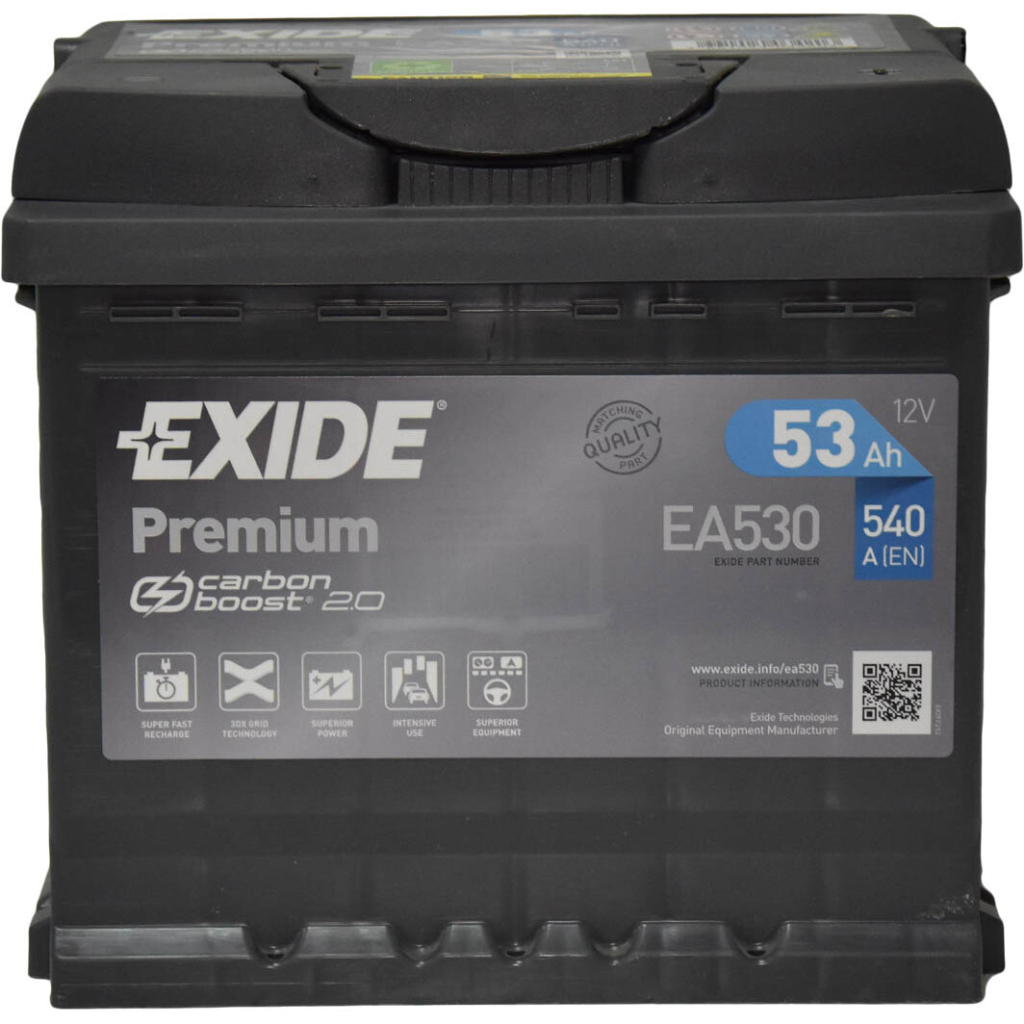 Акумулятор автомобільний EXIDE PREMIUM 53A (EA530) - фото 1 Акумулятор автомобільний EXIDE PREMIUM 53A (EA530) - фото 1