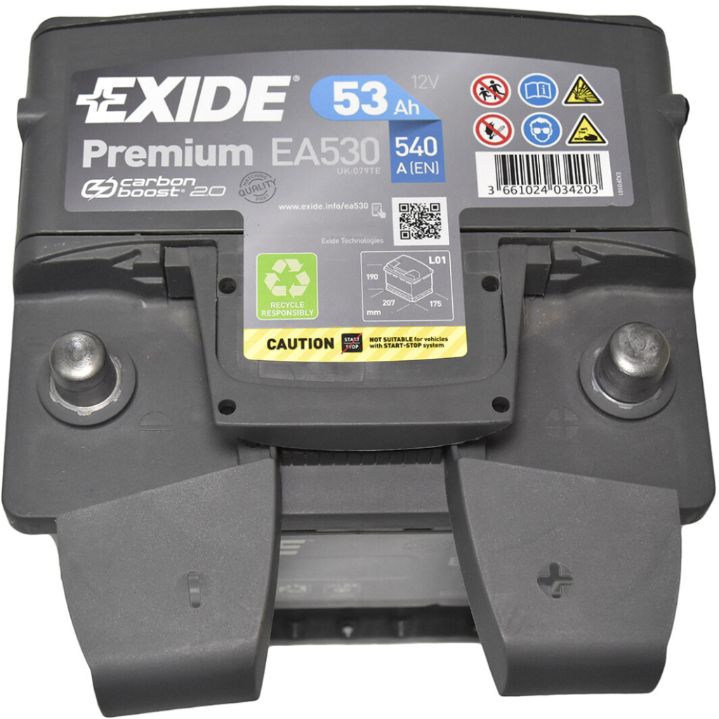 Акумулятор автомобільний EXIDE PREMIUM 53A (EA530) - фото 2 Акумулятор автомобільний EXIDE PREMIUM 53A (EA530) - фото 2
