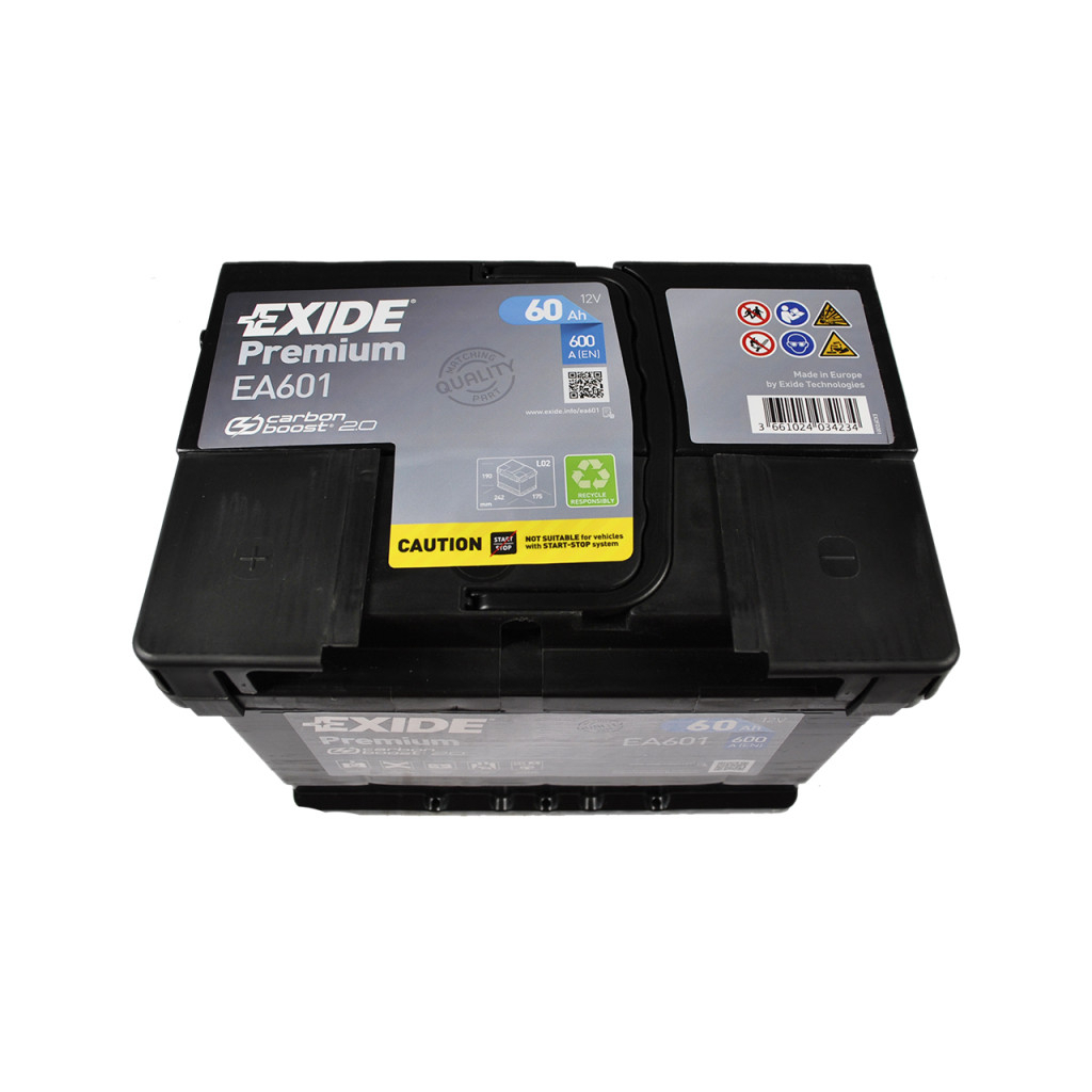 Акумулятор автомобільний EXIDE PREMIUM 60A (EA601) - фото 2 Акумулятор автомобільний EXIDE PREMIUM 60A (EA601) - фото 2