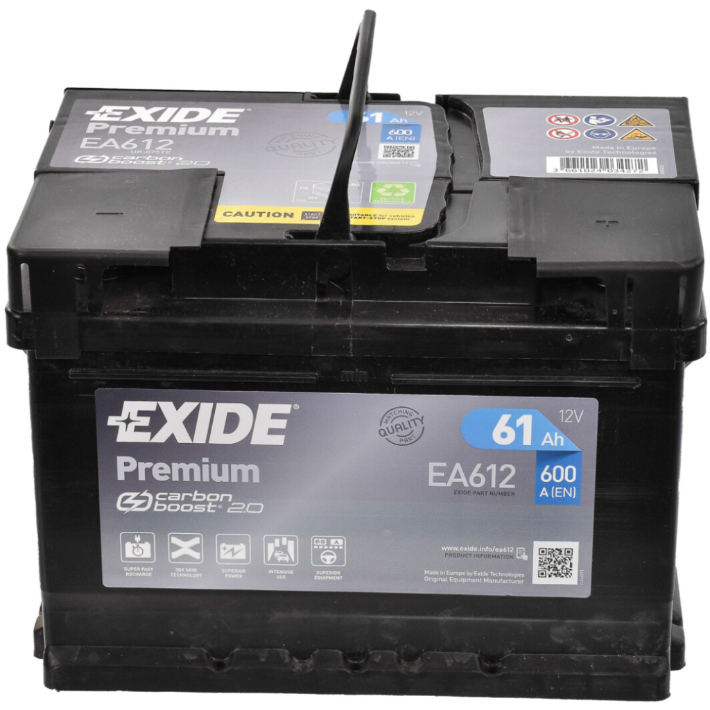 Акумулятор автомобільний EXIDE PREMIUM 61A (EA612) Акумулятор автомобільний EXIDE PREMIUM 61A (EA612)