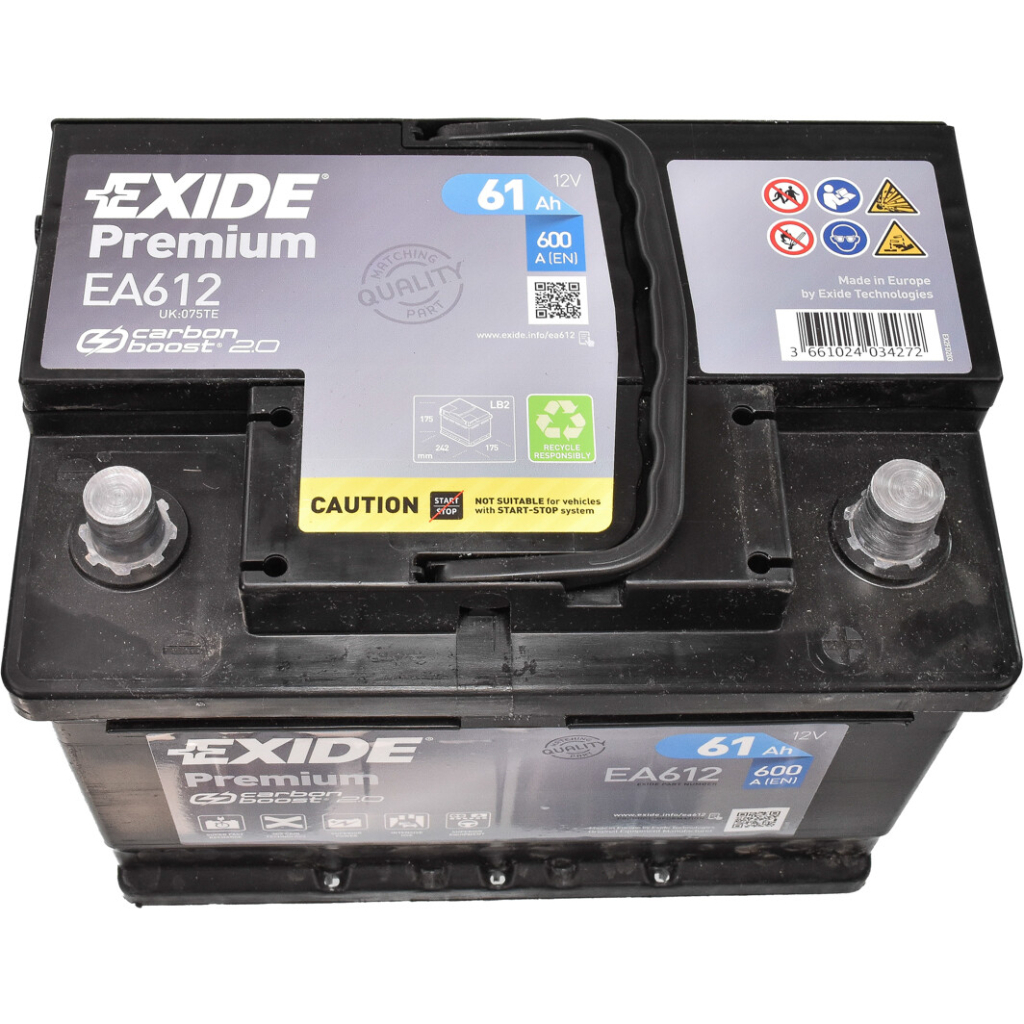 Акумулятор автомобільний EXIDE PREMIUM 61A (EA612) - фото 2 Акумулятор автомобільний EXIDE PREMIUM 61A (EA612) - фото 2