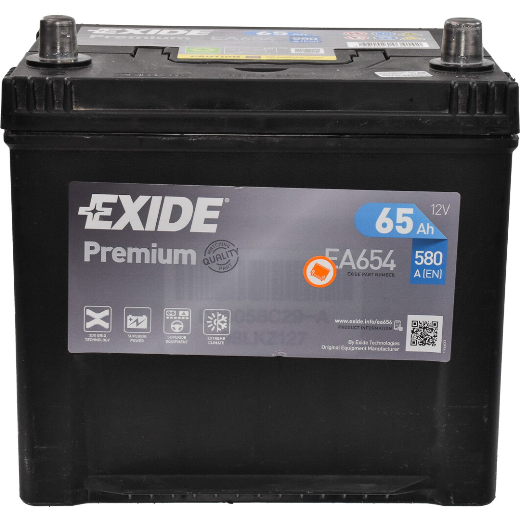 Акумулятор автомобільний EXIDE PREMIUM 65A (EA654) - фото 1