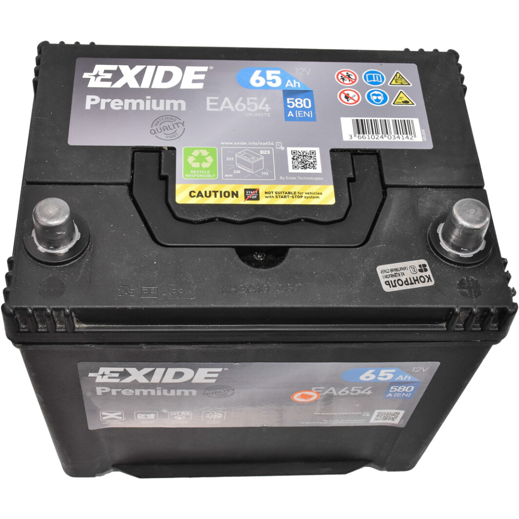 Акумулятор автомобільний EXIDE PREMIUM 65A (EA654) - фото 2 Акумулятор автомобільний EXIDE PREMIUM 65A (EA654) - фото 2