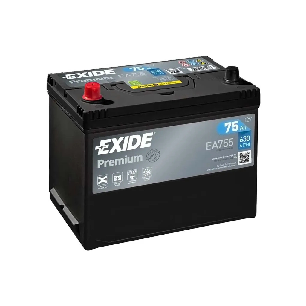 Акумулятор автомобільний EXIDE PREMIUM 75A (EA755) Акумулятор автомобільний EXIDE PREMIUM 75A (EA755)
