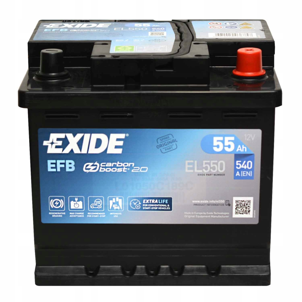 Акумулятор автомобільний EXIDE START-STOP EFB 55A (EL550) - фото 2 Акумулятор автомобільний EXIDE START-STOP EFB 55A (EL550) - фото 2