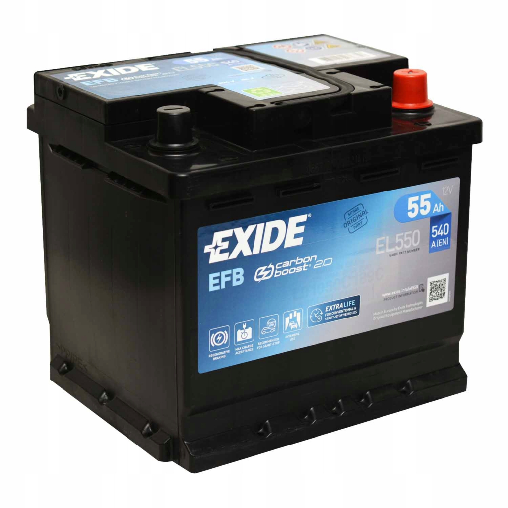 Акумулятор автомобільний EXIDE START-STOP EFB 55A (EL550) - фото 3 Акумулятор автомобільний EXIDE START-STOP EFB 55A (EL550) - фото 3