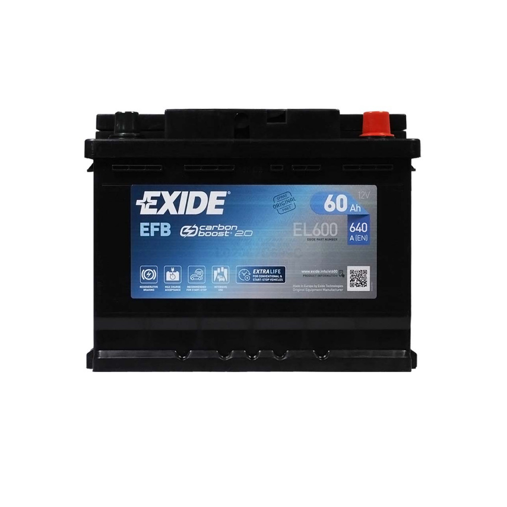 Акумулятор автомобільний EXIDE START-STOP EFB 60A (EL600) - фото 1 Акумулятор автомобільний EXIDE START-STOP EFB 60A (EL600) - фото 1