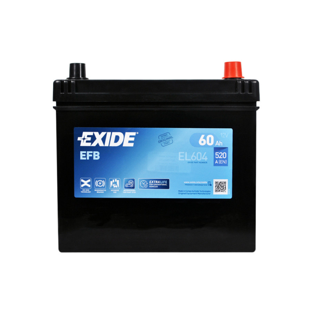 Акумулятор автомобільний EXIDE START-STOP EFB 60A (EL604) Акумулятор автомобільний EXIDE START-STOP EFB 60A (EL604)