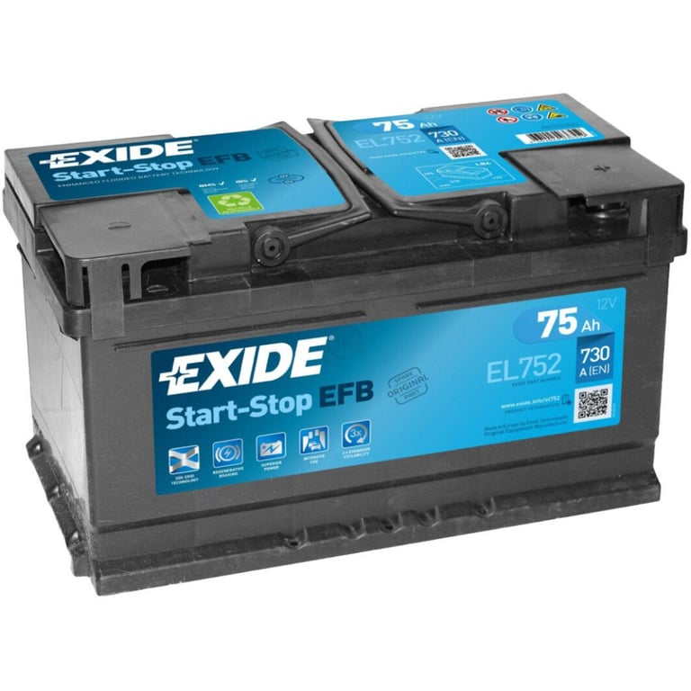 Акумулятор автомобільний EXIDE START-STOP EFB 75A (EL752)