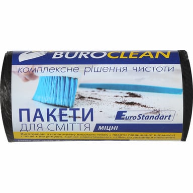 Пакети для сміття Buroclean EuroStandart міцні чорні 35 л 50 шт. (4823078922854) - фото 1