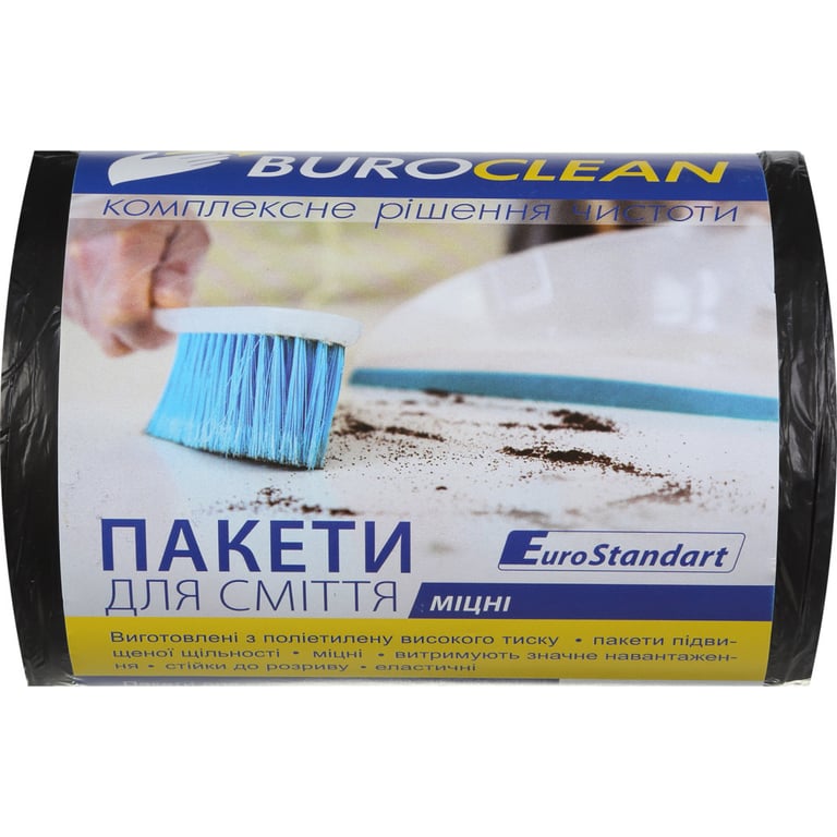 Пакети для сміття Buroclean EuroStandart міцні чорні 35 л 100 шт. (4823078922861) - фото 1