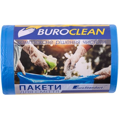 Пакети для сміття Buroclean EuroStandart сині 35 л 100 шт. (4823078977854) - фото 1