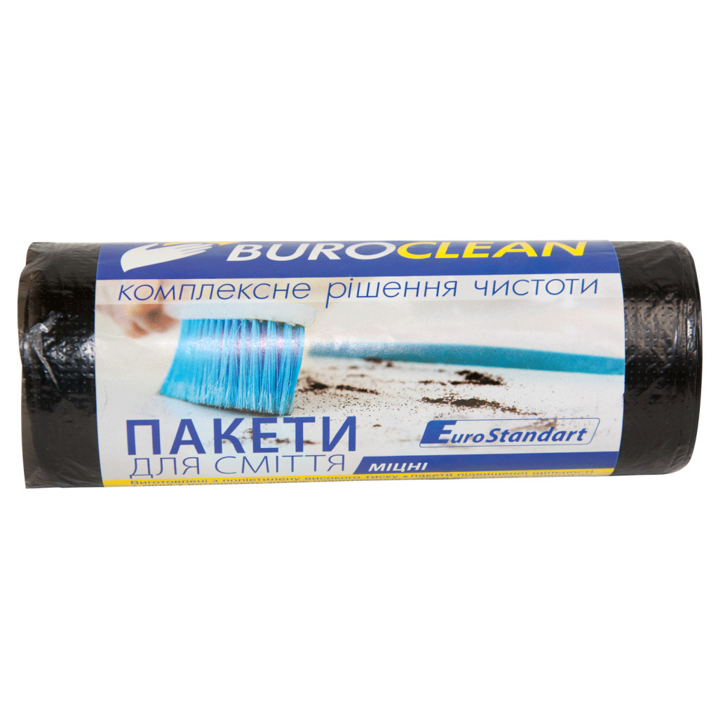 Пакети для сміття Buroclean EuroStandart міцні чорні 60 л 20 шт. (4823078922878) - фото 1