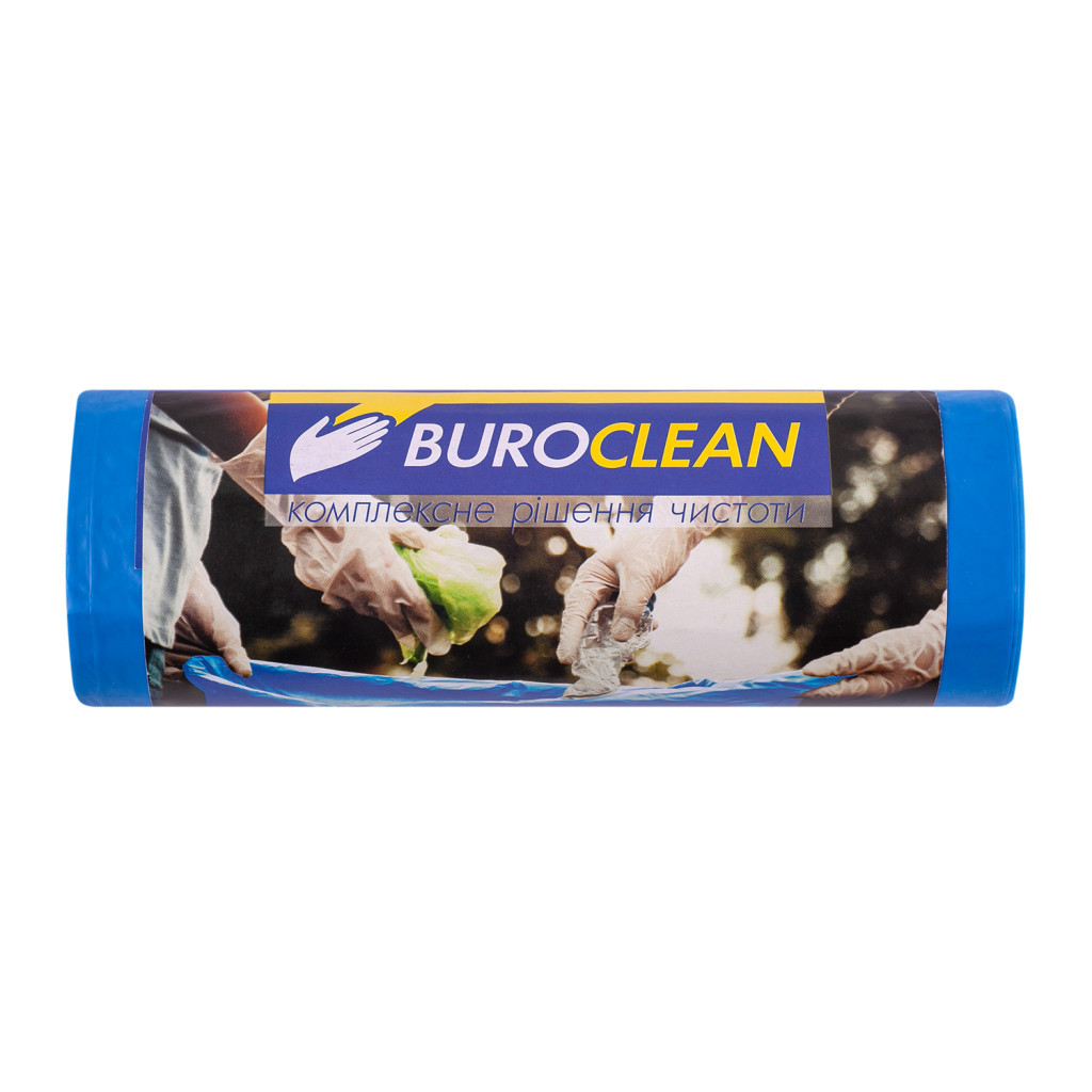 Пакети для сміття Buroclean EuroStandart міцні сині 120 л 10 шт. (4823078977915) - фото 1