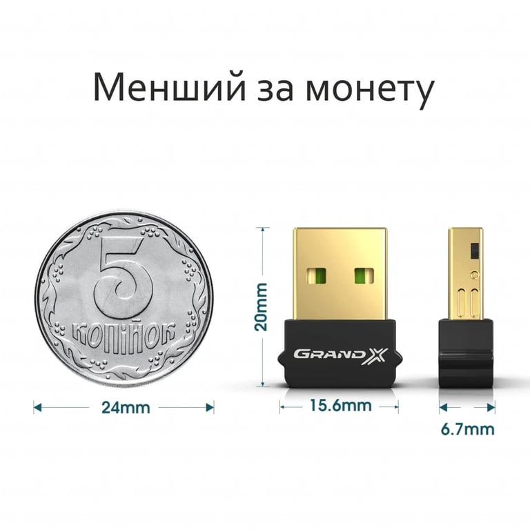 Bluetooth-адаптер Grand-X 5.0 Realtek RTL8761B, 7 devices, aptX, Low Energy (BT50G) - фото 4